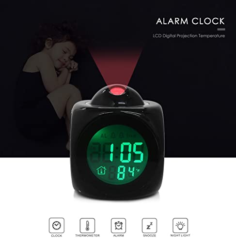 Lxxsh Alarm Clock Lcd Talking Projection Alarm Clock Time & Temp Display Projection Clocks #TOP1
