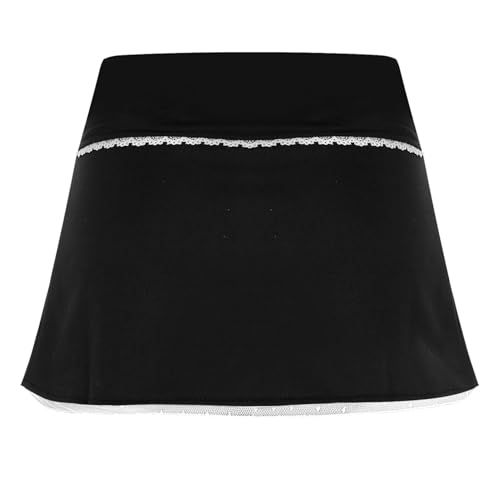 Mini Skirts for Women Lace Zipper up Short Going Out Skirt Y2K Summer Skirts Black S4