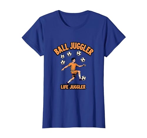 Ball Juggler Life Soccer T-Shirt Women Small Royal Blue
