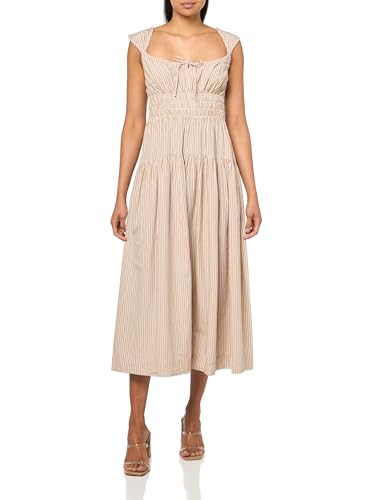Lucky Brand Women's Cinched Waist Poplin Midi Dress