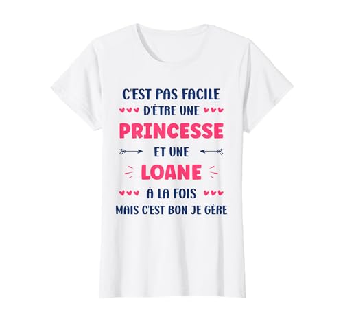Photo de Princesse Super Loane fille prénom Humour Loane T-Shirt