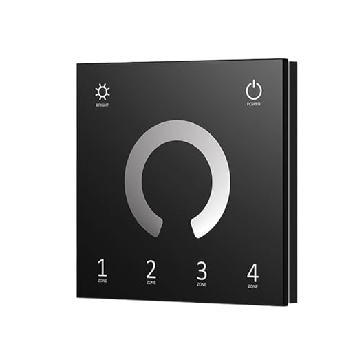 Variateur mural 2.4G rotatif tactile T11-B à 1-4 zones pour contrôleur LED monochrome