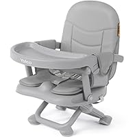 YOLEO Baby High Chair Booster Seat for Dining Table, Adjustable Height Travel Foldable High Chairs with Tray