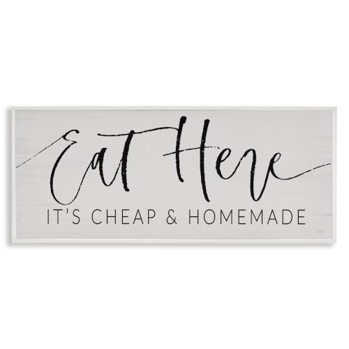Eat Here Kitchen Quote, 10 x 24 Inch Framed Giclée Print