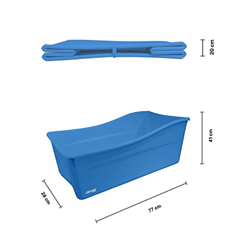 Banheira Portatil Dobravel - Azul, Clingo, Azul