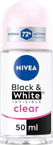 NIVEA Black & White Invisible Original Anti-Perspirant Deodorant Roll On Pack of 6 (6 x 50ml) 48hr Deodorant for Women Anti-Stain Womens Anti-Perspirant Roll On