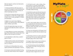 MyPlate On a Budget Brochure Pamphlet - Packets of 25