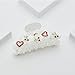 LILIE&WHITE 1PC Red Heart And Cherry Hair Clips For Women Medium Size Hair Claws Clips Hair Accessories