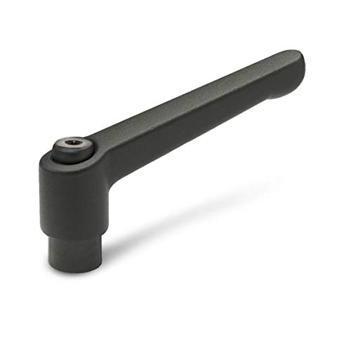 Image of Die Cast Zinc Metric Straight Adjustable Handle, Threaded Hole, 45mm Length, 35mm Height, M5 x 0.8mm Thread, 8mm Thread Length (Pack of 2)