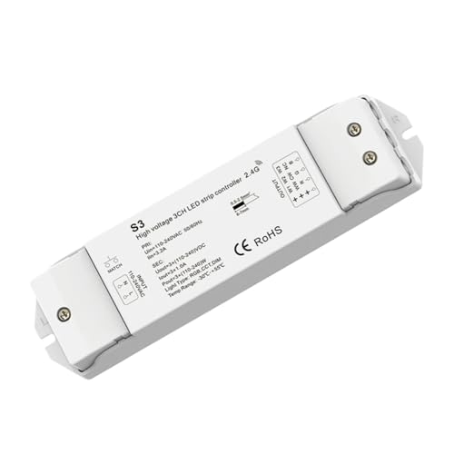 Contrôleur LED haute tension 3-en-1 pour ruban RVB CCT et monochrome