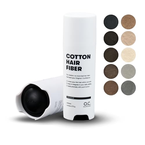 O.C. HAIRCARE Streuhaar zur Haarverdichtung - für Scheitel, kahle Stellen am Ober- und Hinterkopf - von führenden Salons empfohlen - 11 Farben - widerstandsfähige Streuhaare (Schwarz)