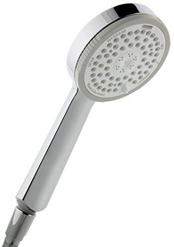 hoffmann Made in Germany Pommeau de douche Atlanta Plus avec pommeau de douche de 105 mm en chrome avec 3 types de jets et picots anticalcaire Cover