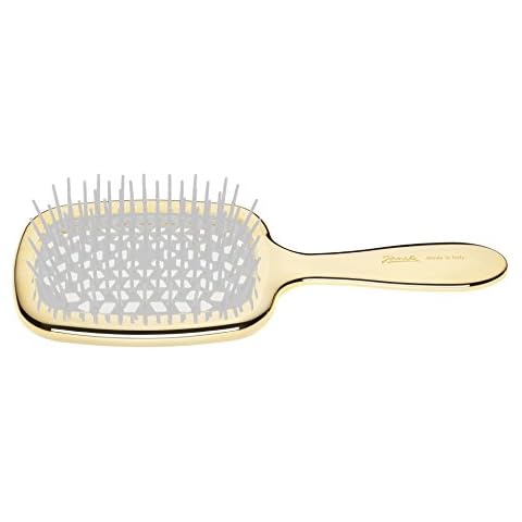 Jäneke Superbrush Gold Approx. 21.5 cm Professional Brush Ideal for Detangling and Drying Without Drying Out - Cushions and Pins White (AUSP230) Cover