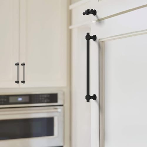 Image of 10 Pack 6.3 inch(160mm) Matte Black Cabinet Pulls Kitchen Cabinet Handles Black Cabinet Hardware Drawer Pulls for Cupboard CK0081