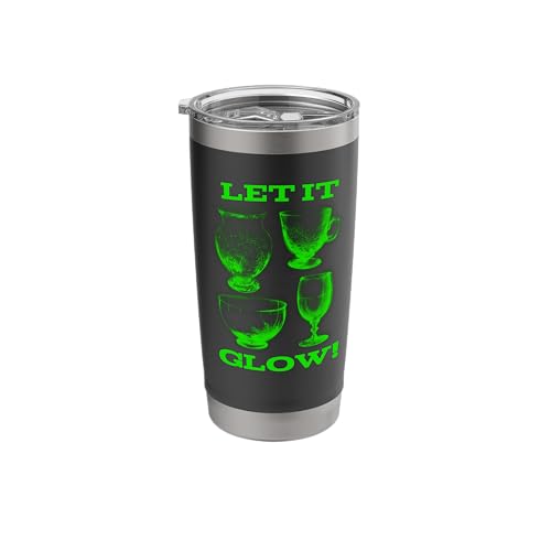 Let It Glow! Glowing Glassware Green Glowing Uranium Glass Stainless Steel Insulated Tumbler