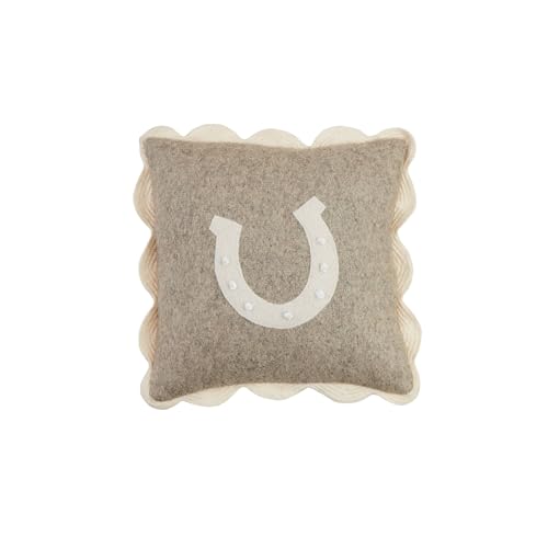 Mud Pie Felt Horseshoe Mini Pillow; 8' X 8'
