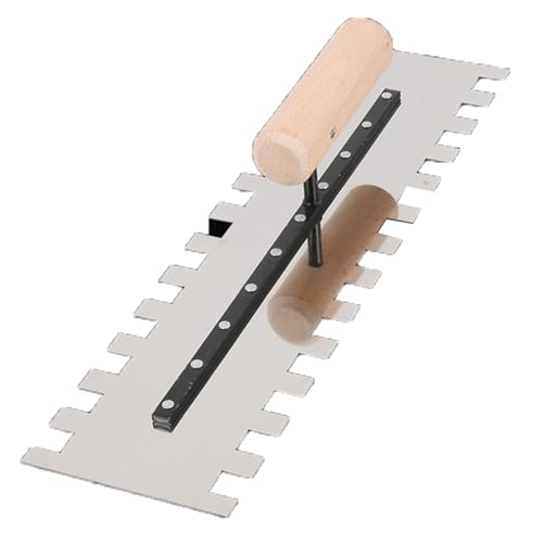 Paleta de mampostería de acero inoxidable para una aplicación rápida e igual de adhesivo en suelos de azulejos grandes