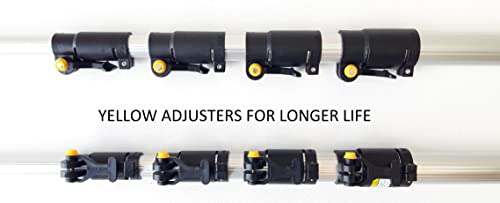 16ft-20ft-24ft Water Fed Window Cleaning Pole Conservatory Solar panel Extension Extendable Extended Telescopic Brush Squeegee Equipment Hose Fed Kit. - 4