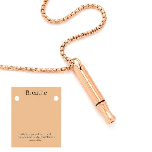 Breathing Necklace for Relaxation and Focus, Mindful Breathing Pendant for Calm, Stress Relief Necklace for Adults, Deep Breathing Tool for Meditation and Anxiety Support (Unisex)