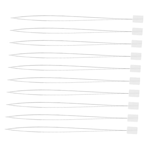 WRITWAA Enhebrador De Aguja De Punzón y Enhebrador Fácil Para Agujas 10 Piezas Acero Blanco Para Hilo Fino Herramienta Para Punto De Cruz Bordado y Bricolaje Manual