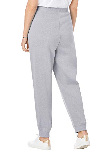 Woman Within Women's Plus Size Petite Better Fleece Jogger Sweatpant Pant - 2X, Heather Charcoal Black #TOP2
