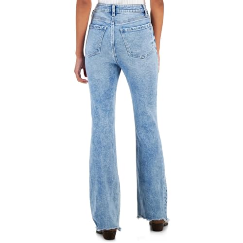 Tinseltown Juniors' High-Rise Button-Front Flare-Hem Jeans2