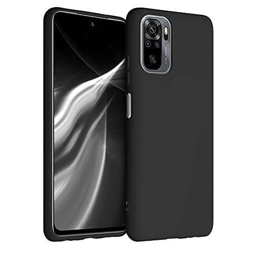 kwmobile Funda para Xiaomi Redmi Note 10 / Note 10S Carcasa - Ultrafina de TPU y Silicona con Bordes elevados anticaídas - Negro Mate