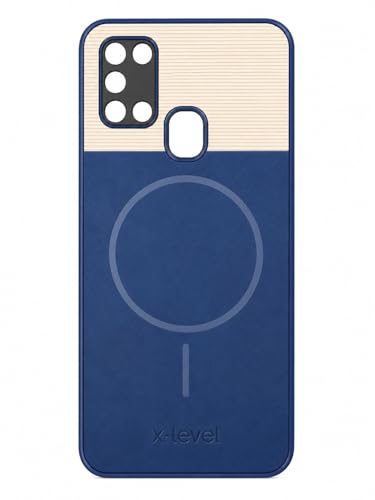 Image of Bintage Mac Safe Design Hard Slim Back Case | Soft Border Camera Protect | Dual PU Leather Finish Back Cover Compatible for Samsung Galaxy M31 4G - Royal Blue