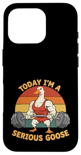 Today I'm A Serious Goose ���t�e�B���O �E�F�C�g �W�� �t�B�b�g�l�X �X�}�z�P�[�X iPhone 16 Pro �p