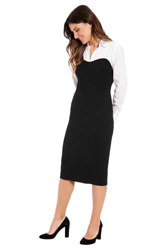 London Times Women's Mixed Media Sweetheart Sheath Dress2