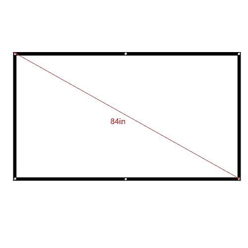 Beamer Leinwand 84 Zoll, Projektionsleinwand Outdoor 16: 9 HD | 4K Full 3D Faltbarer Projektionsschirm Anti Falten Projektion 186x105cm weiß für Ihren Zuhause, Schule, Treffen
