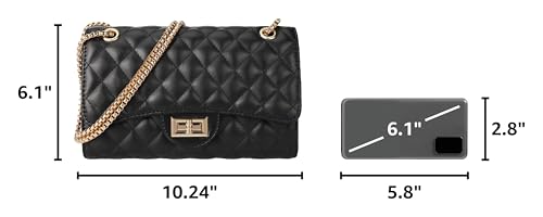 Image of Gladdon Quilted Crossbody Purse for Women Trendy Shoulder Bags | Stylish Shoulder Purse,Quilted Pattern,Structured bag,Chain Strap,Spacious Enough,Casual and Dressy Outfits,Any Occasion