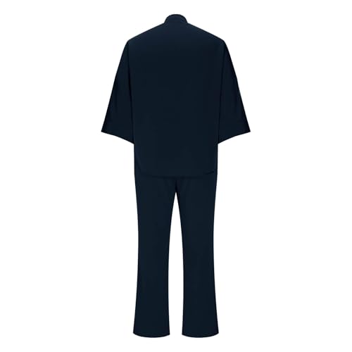 Outdoor Beach Set Mens V Neck Comfy Solid Color Sports Casual 2 Piece Set Breathable Relaxed Lounge Sweatsuits4