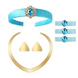 JiaDuo New Women Princess Costume Accessories Set Girls Halloween Dress Up Headband Ponytail Hair Ties for Jasmine