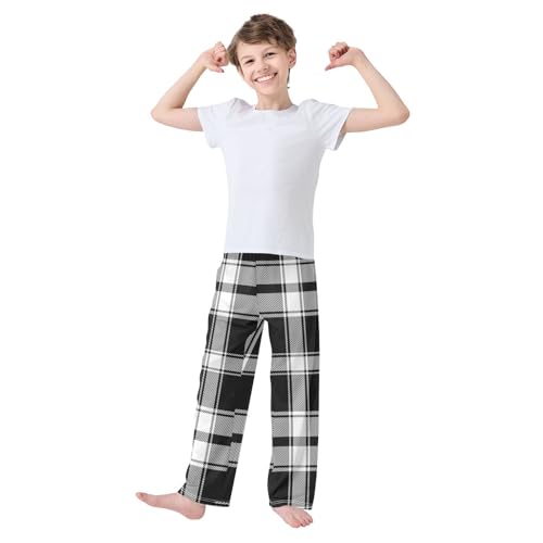 Boys' Pants Royal Stewart Tartan Plaid Long Bottoms Jogger Pants Elastic Waist Trousers with Pockets S-XL2