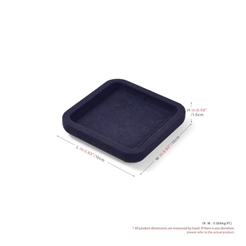 Microfiber Jewelry Trays Stackable Jewelry Display Tray Square Jewelry Bracelet Necklace Tray Organizer Ring Earring Necklace Organizer Tray Jewelry Trays For Drawers (Blue