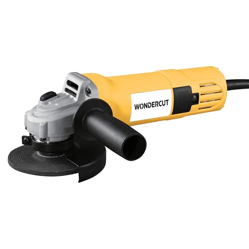 Image of WONDERCUT Angle Grinder WC-DW-801, 850W Copper Armature, Disc Dia 100mm, 11000 RPM, for Cutting, Grinding & Polishing with Protective Guard & Auxiliary Handle | Back Switch