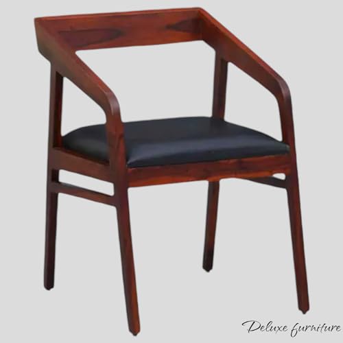 Image of Solid Sheesham Aram Chair for Living Room| Wooden Chair | Outdoor & Indoor Home Dining Room Furniture (Honey Oak)
