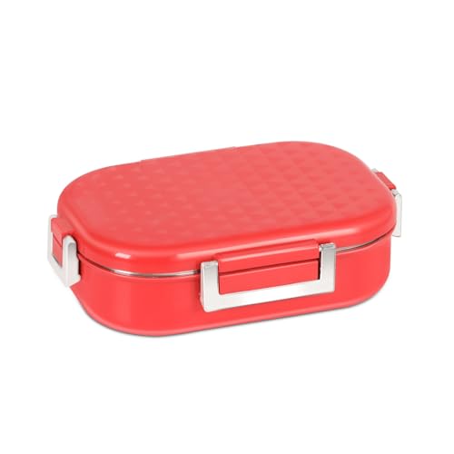 Image of JAYPEE Snapsteel Inner Stainless Steel Insulated Lunch Box,Red, 650 ml, Airtight Tiffin Box for School Kids |Spillproof with Silicon Seal | Food Grade | BPA Free