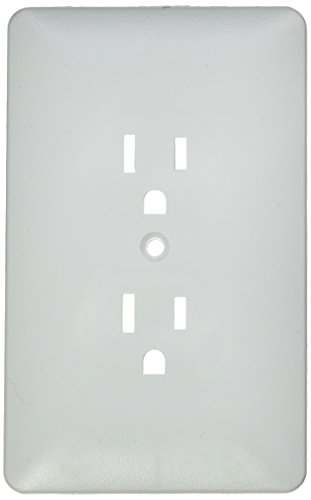 Image of TayMac MW2000W Masque 2000 Series 1-Gang Nonmetallic Decorator Style Duplex Cover-Up Wall Plate, White, 5-Pack & Taymac 2000W Masque 2000 1-Gang Decorator Style Wallplate, White (1-Pack)