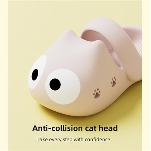 Generic Big Eye Cat Slippers, Cute Cat Slippers, Closed Toe Women'S Summer Outdoor Wear, Thick-Soled Non-Slip Beach Shoes3