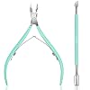 Ejiubas Cuticle Trimmer with Cuticle Pusher Cuticle Nipper Professional Grade Stainless Steel Cuticle Remover Cutter Clipper Durable Pedicure Manicure Tools (Green)