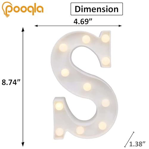 Image of Pooqla LED Marquee Letter Lights Sign, Light Up Alphabet Letter for Home Party Wedding Decoration S (Pack of 3)