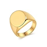 Grewod Anillos de Hombre de Tungsteno, Sello Pulido Oro Anillos de Boda Matrimonio Compromiso Aniversario Joyas Talla 27