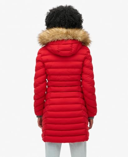 Doudoune mi longue à capuche en fourrure synthétique femme Superdry - vue 5