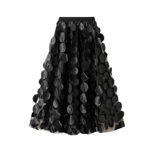 Falda otoñal de puntos para eventos especiales y cenas elegantes con corte de línea A cómoda