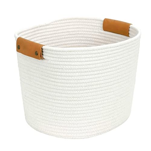 Cesta de cuerda de algodón con asas duraderas para almacenamiento y decoración 2