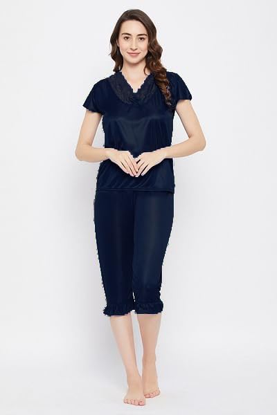 Image of Top & Capri Night Suit Set for Women