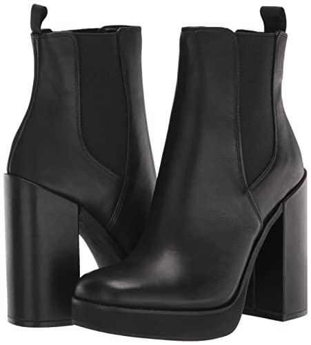 Steve Madden Women's Triple Chelsea Boot, Black Leather, 9.5 #TOP6
