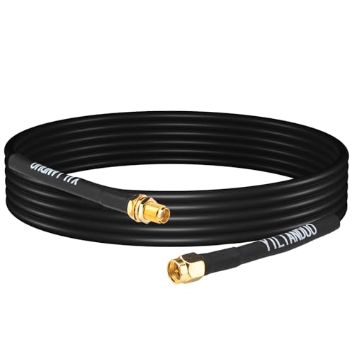 YILIANDUO SMA WiFi Antenna Extension Cable 5M /16.4ft SMA Male to Female Low Loss Coaxial RG58 Cable for 2G/3G/4G/5G LTE Antenna Wireless Router WLAN Modem BaoFeng Kenwood Yaesu(Not for TV)